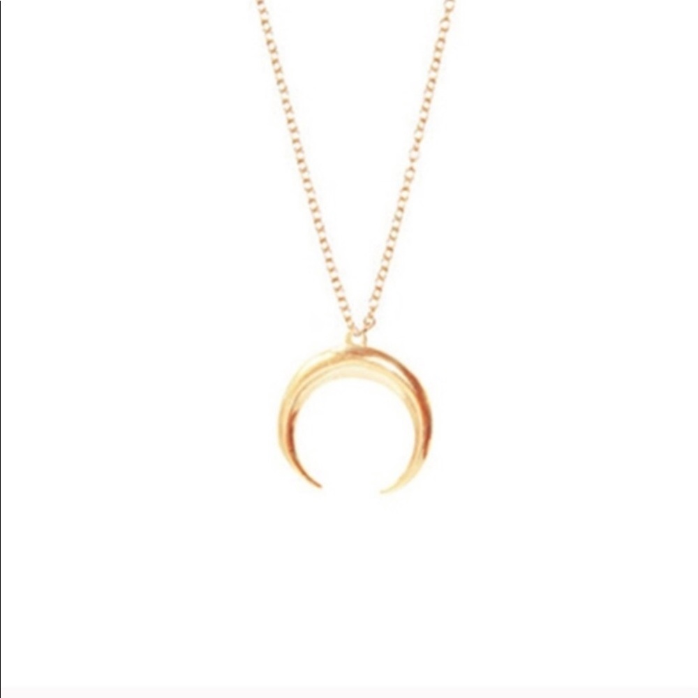 Crescent Horn Necklace in Gold Tone - Picture 2 of 4